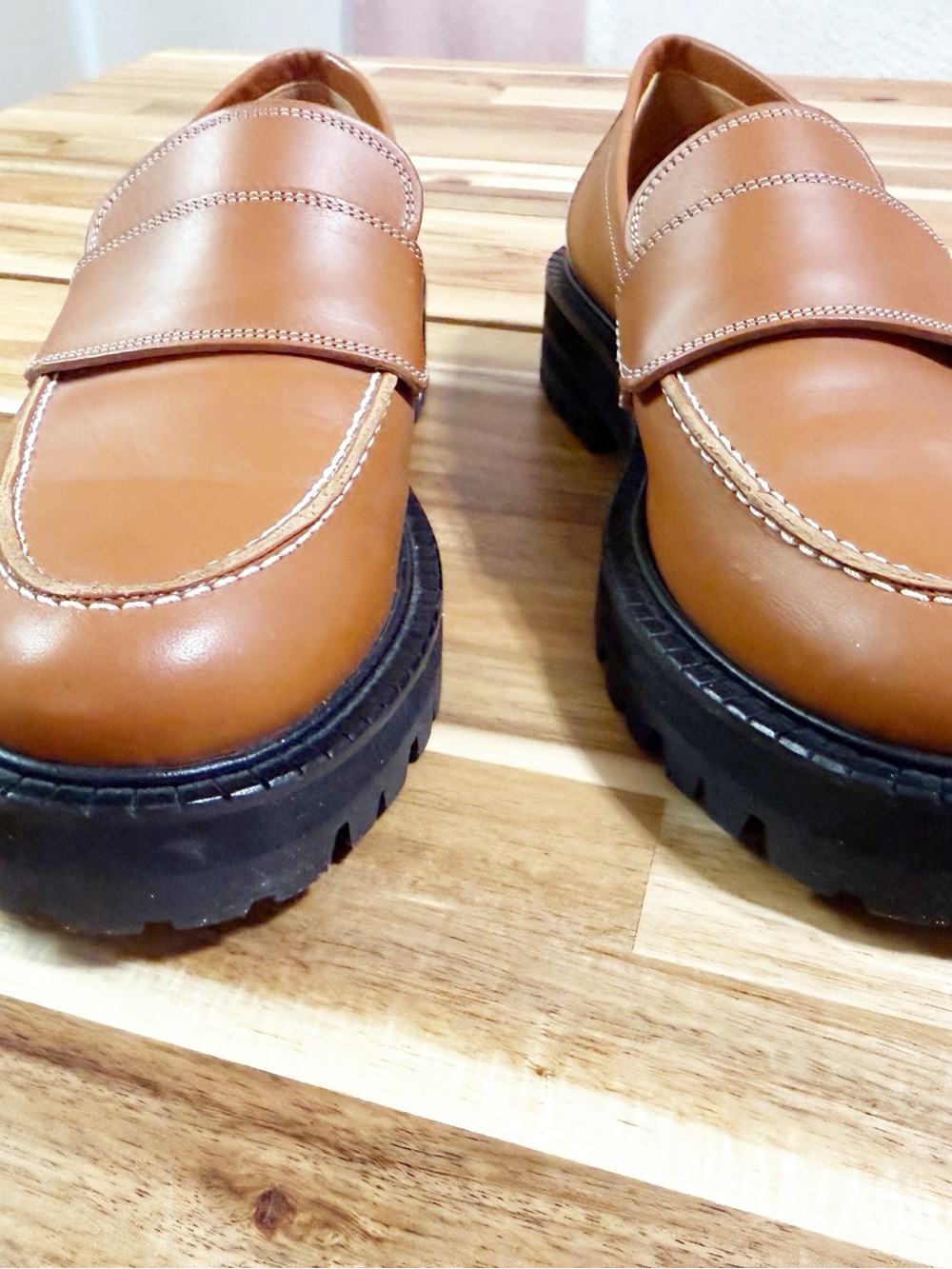 ATP Atelier Arechi Platform Brown Brandy Lug Sole Chunky Italian Leather Loafer - Picture 10 of 10